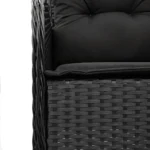 2 Black Poly Rattan Garden Chairs