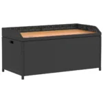 Rattan Storage Bench - Black - 100 x 50 x 52cm