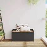 Rattan Storage Bench - Black - 100 x 50 x 52cm