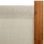 4 Panel Room Divider - Solid Acacia Wood - Light Grey - 280 x 180cm