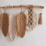 Handmade Boho Tapestry Wall Decoration - Hanging Leaf - 65 x 35cm