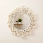 Cotton Rope Macrame Wall Mirror - Round - 20 x 50cm