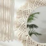 Cotton Rope Macrame Wall Mirror - Round - 20 x 50cm