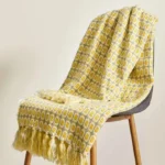 Pastoral Style - Yellow Knitted Woolen Blanket - 127 x 170cm