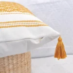 Woven Tassel Cushion Cover - Yellow And Red - 45 x 45cm