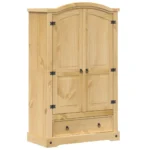 2 Door Wardrobe - Solid Pine Wood - 101 x 52 x1 70cm