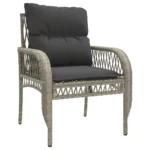 Poly Rattan 4 Piece Garden Sofa Set with Cushions - Light Grey