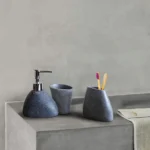 3 Pieces - Resin Bathroom Accessories Set - Modern Luxury Stone