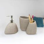 3 Pieces - Resin Bathroom Accessories Set - Modern Luxury Stone