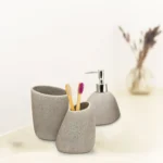 3 Pieces - Resin Bathroom Accessories Set - Modern Luxury Stone