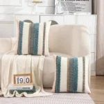 Boho Striped Chenille Throw Pillowcases - 45 x 45cm