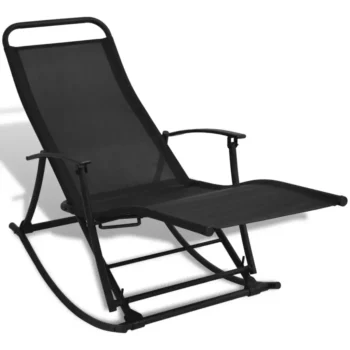 Foldable Garden Rocking Chair - Black