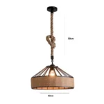 Vintage / Retro Industrial Loft Pendant Ceiling Light - Hemp Rope