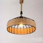 Vintage / Retro Industrial Loft Pendant Ceiling Light - Hemp Rope