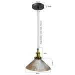 Glass Industrial Suspended Ceiling Lights - Amber Black