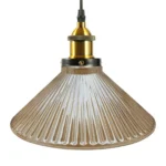 Glass Industrial Suspended Ceiling Lights - Amber Black