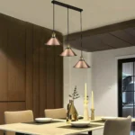 3 Modern Style Ceiling Pendant Lights - Metal Lampshades