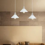 x3 Vintage Industrial White Hanging Pendant Lights