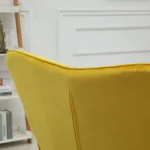 Modern Accent Chair Velvet-Touch Tufted Wingback Armchair - Yellow