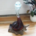 Molten Glass on Wood - Wine Decanter - 1l