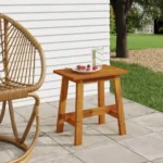 Classic Rectangular Stool - Solid Acacia Wood - 45 x 29 x 45cm