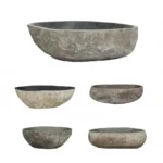 River Stone Oval Sink Basin - 45 x 53cm