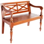 Classic Solid Mahogany Batavia Bench - Dark Brown - 98 x 50 x 82cm