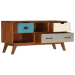 TV Cabinet With 3 Drawers - Solid Acacia Wood - 110 x 35 x 50cm