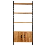 4-Tier Bookcase - Rough Mango Wood - 80 x 30 x 180cm