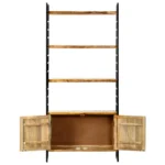 4-Tier Bookcase - Rough Mango Wood - 80 x 30 x 180cm