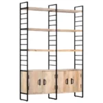 4 Tier Bookcase - Solid Mango Wood - 124 x 30 x 180cm