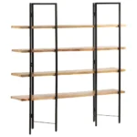 4-Tier Bookcase - Solid Mango Wood - 160 x 35 x 160cm