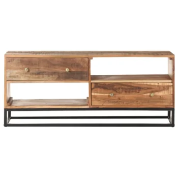 TV Cabinet - Rough Acacia Wood - 120 x 30 x 50cm