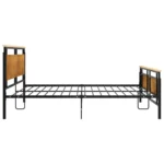 Bed Frame - Solid Oak Wood And Metal - 200 x 200cm