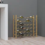 Wine Rack Holds 36 Bottles - Gold Metal Finish - 64 x 22 x 58.5cm