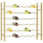 Wine Rack Holds 36 Bottles - Gold Metal Finish - 64 x 22 x 58.5cm