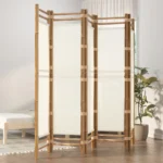 Bamboo and Canvas - 5 Panel Room Divider - 200 x 180cm