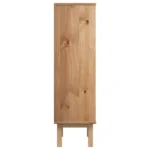 Shoe Cabinet With 3 Drawers - Solid Pine Wood - Brown & White - 55 x 35 x 120cm