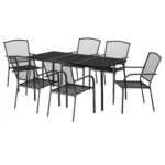 7 Piece Garden Dining Set - Steel - Anthracite