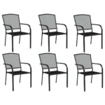 7 Piece Garden Dining Set - Steel - Anthracite