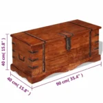 Storage Chest - Solid Acacia Wood - Honey Finish - 90 x 40 x 40cm