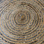 Round Jute and Recycled Denim Rug - 90cm