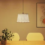 Wicker Lamp Shade - White - 40 x 26cm