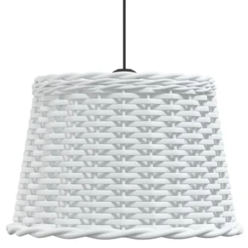 Wicker Lamp Shade - White - 40 x 26cm