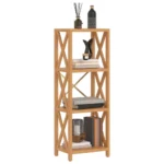 4-Tier Shelf - Solid Oak Wood - 40 x 30 x 112cm