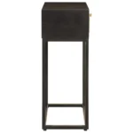 Console Table - Solid Mango Wood And Iron - Black - 90 x 30 x 76cm