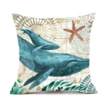 4 Eye-Catching Coastal Motif Cushion Covers - 45cm x 45cm