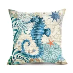 4 Eye-Catching Coastal Motif Cushion Covers - 45cm x 45cm