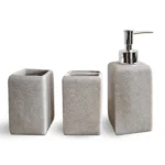 Stone-Effect Bathroom Accessory Set