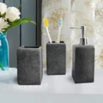 Stone-Effect Bathroom Accessory Set